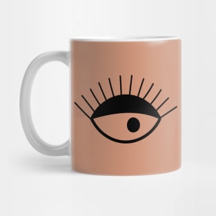 Seamless pattern with minimalist psychedelic eyes. Different kind of magic eyes. Mug